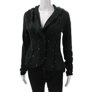 HWR Anthropologie Women Green Check Long Sleeve Basic Jacket Size S